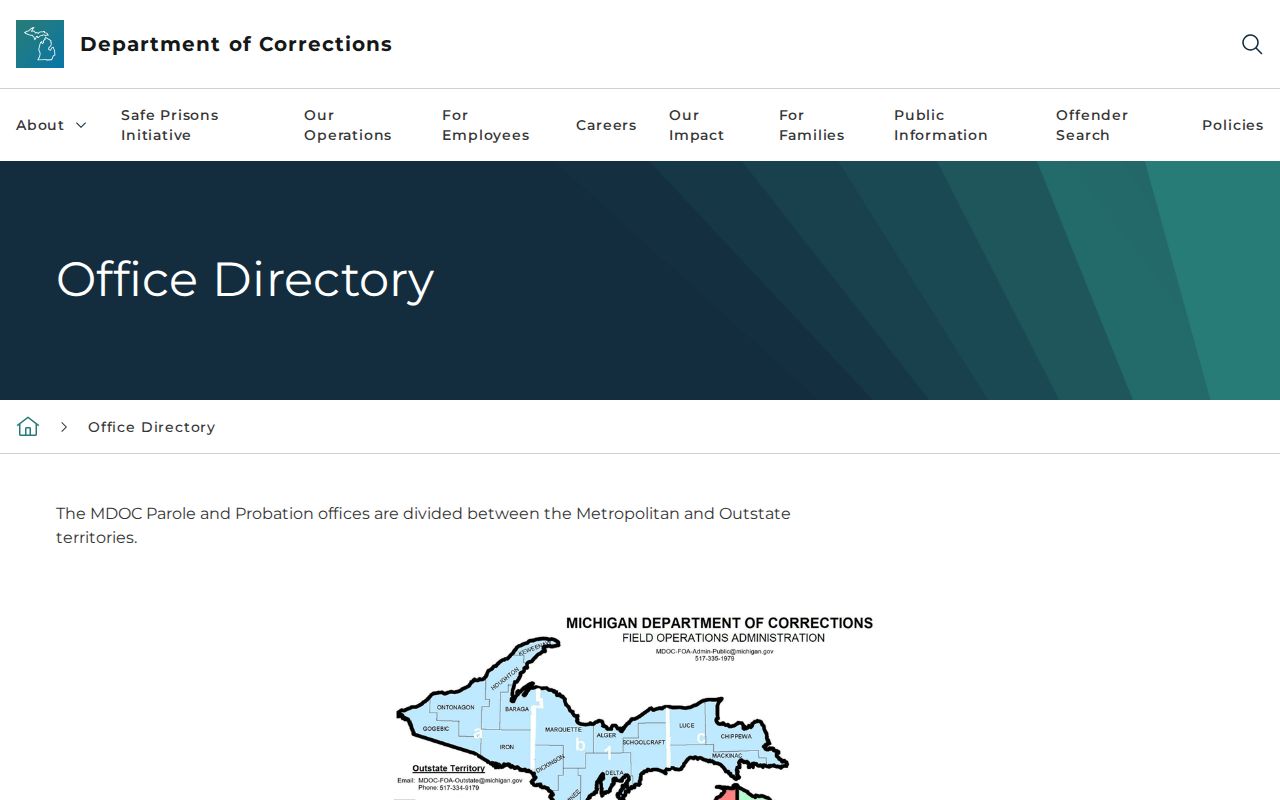 Alger County criminal supervision records in MDOC Region 1